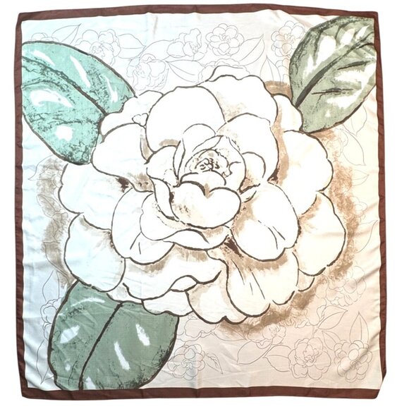 2/$30 NEW Multicolor Sweet Floral Off White Flower Printed Silky Fashion Scarf - Picture 3 of 12
